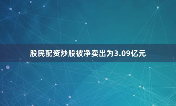股民配资炒股被净卖出为3.09亿元